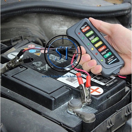 Digital Battery Tester Dc 12v Car Display 6 LED Dinamo Aki Motor Mobil Digital Test Baterai Dinamo Batre Cek Charging Level