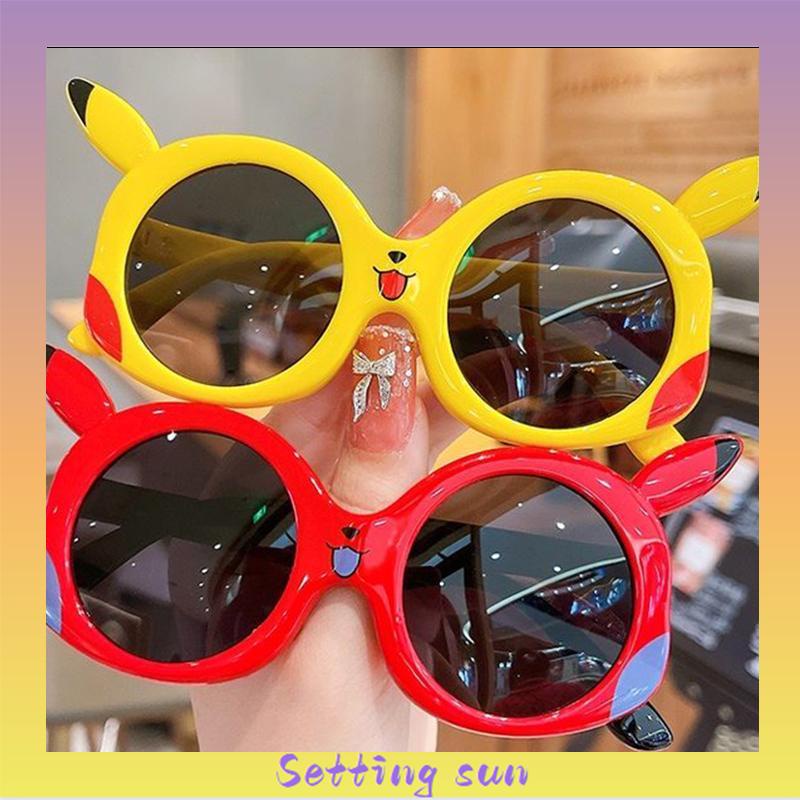 Kacamata Kartun Pikachu Kacamata Perlindungan UV Polarized Sunshade Anak-anak TN