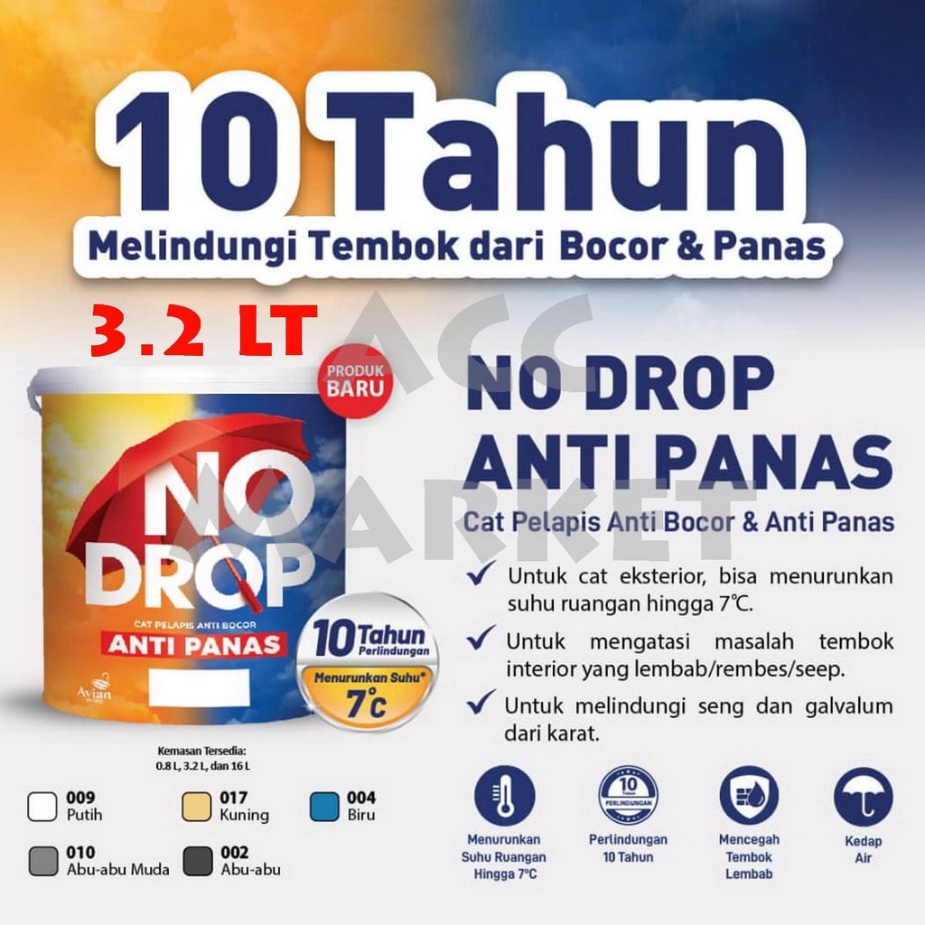 No Drop Anti Panas Bocor Waterproofing Cat Tembok Atap