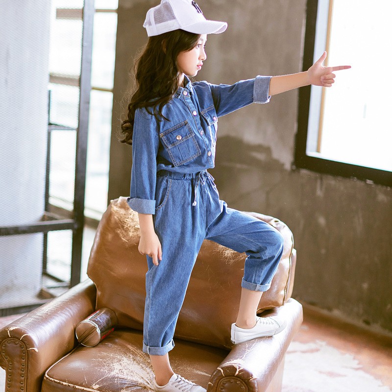 [Brandedbaby] 4-9T SETELAN DENIM 2-IN-1 ANAK PEREMPUAN