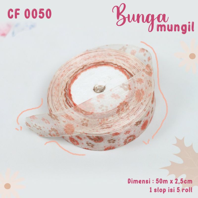 (5 meter)Organdi Motif Bunga Mungil CF0050 - 6 Pilihan Warna