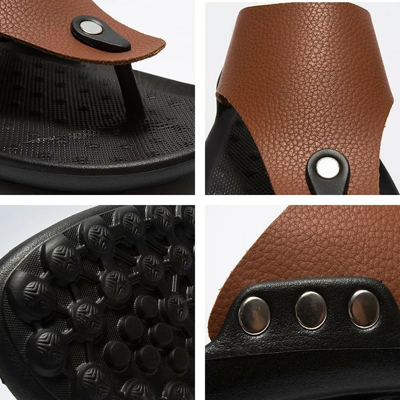 Sandal Kulit TERLARIS Sandal model terbaru JNC 6 impor asli karet