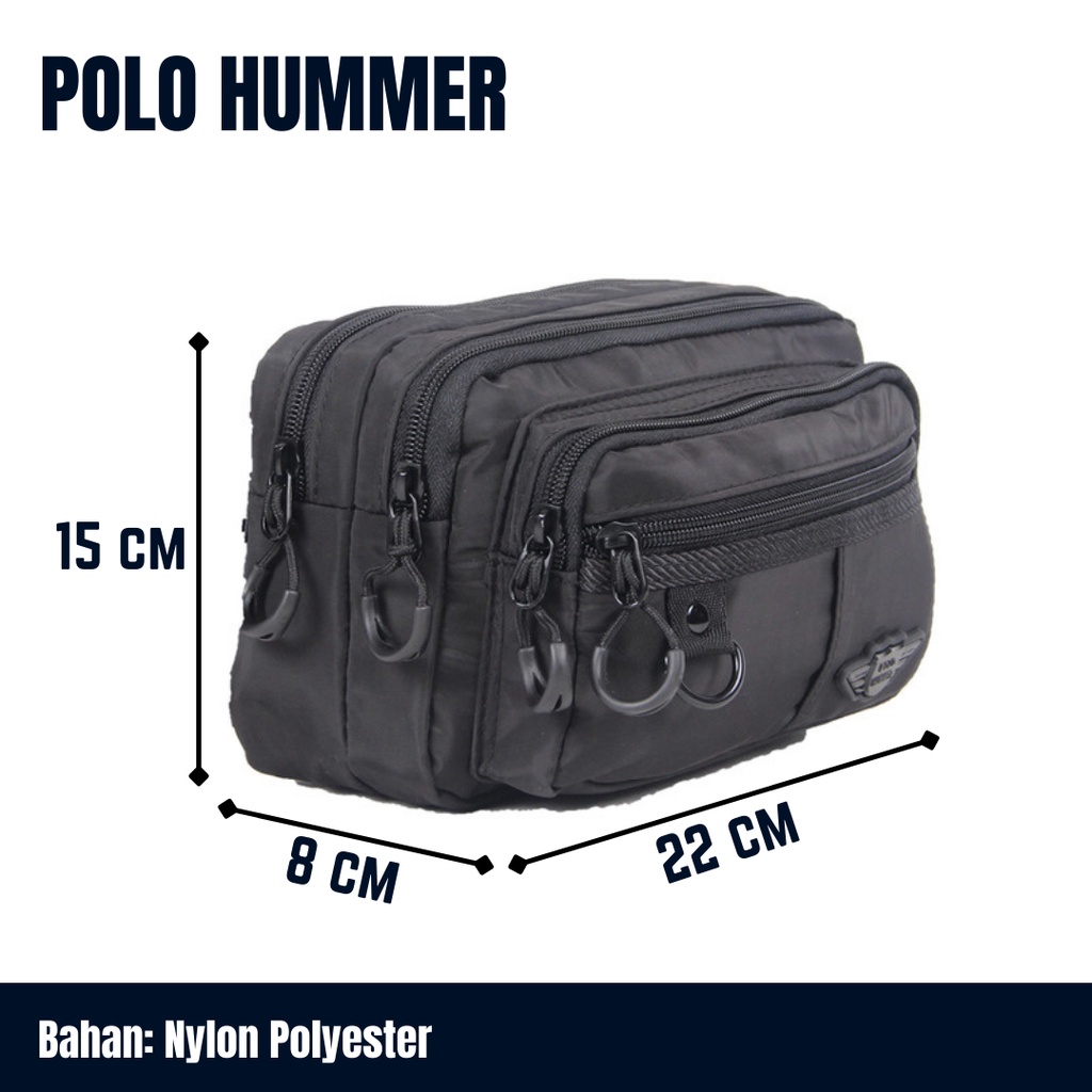 Tas Pinggang Kecil Banyak Kantong - Waist bag Sling Bag POLO HUMMER