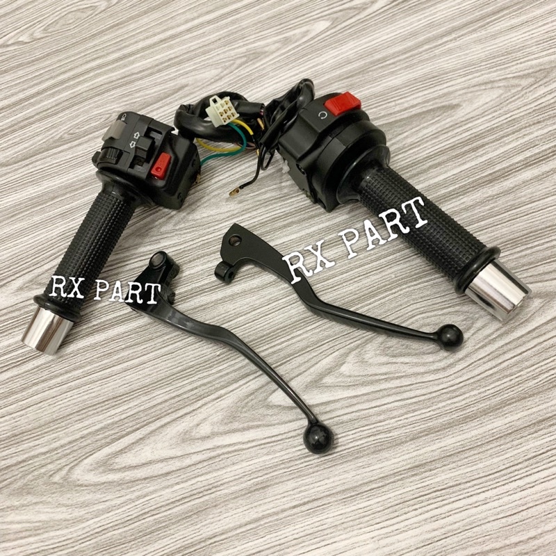 Satu set saklar kanan kiri rx king+grip rx king new+Handle kiri kanan+jalu stang chrome-1