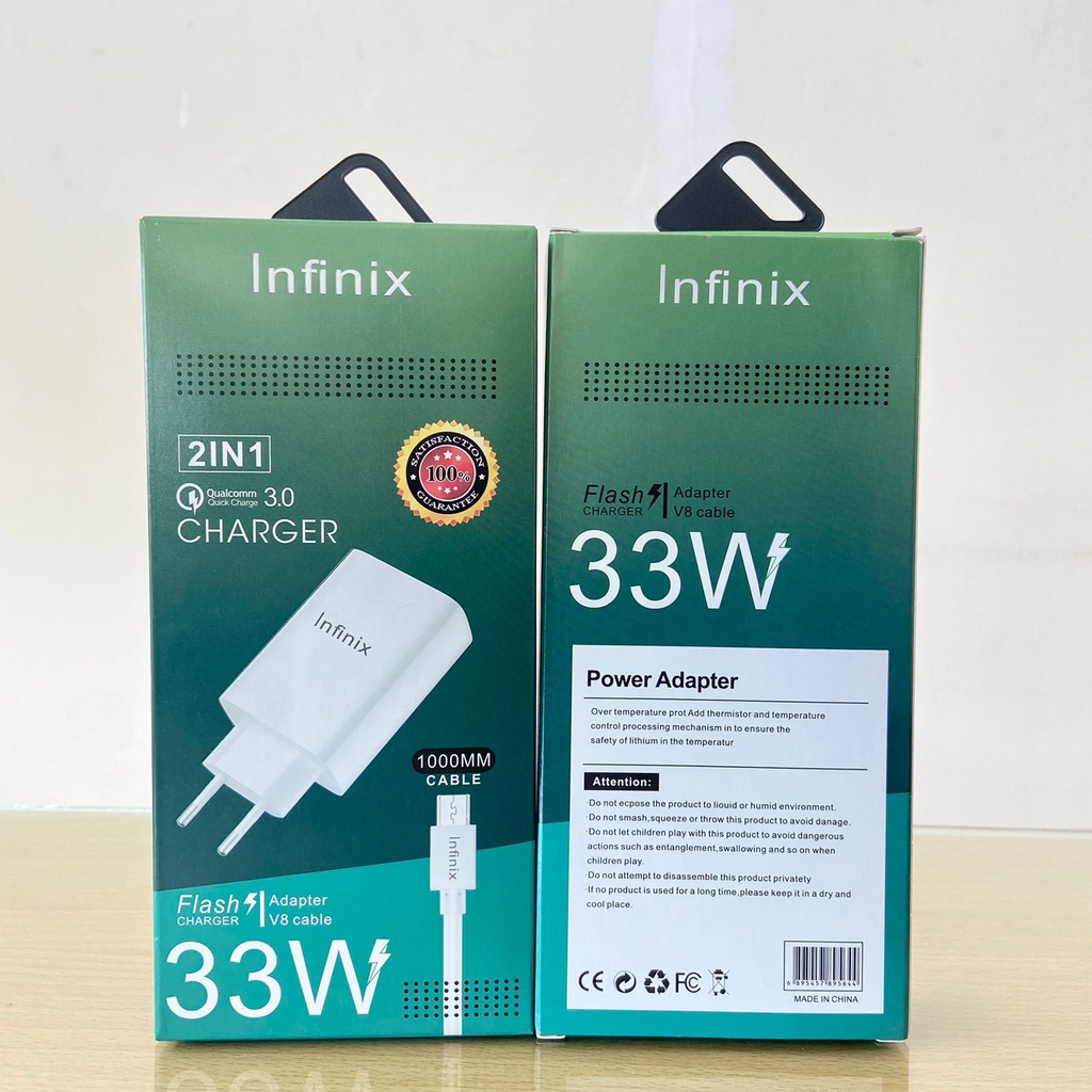 Charger Infinix 33W Micro USB Dan Type C Fast Charging Original