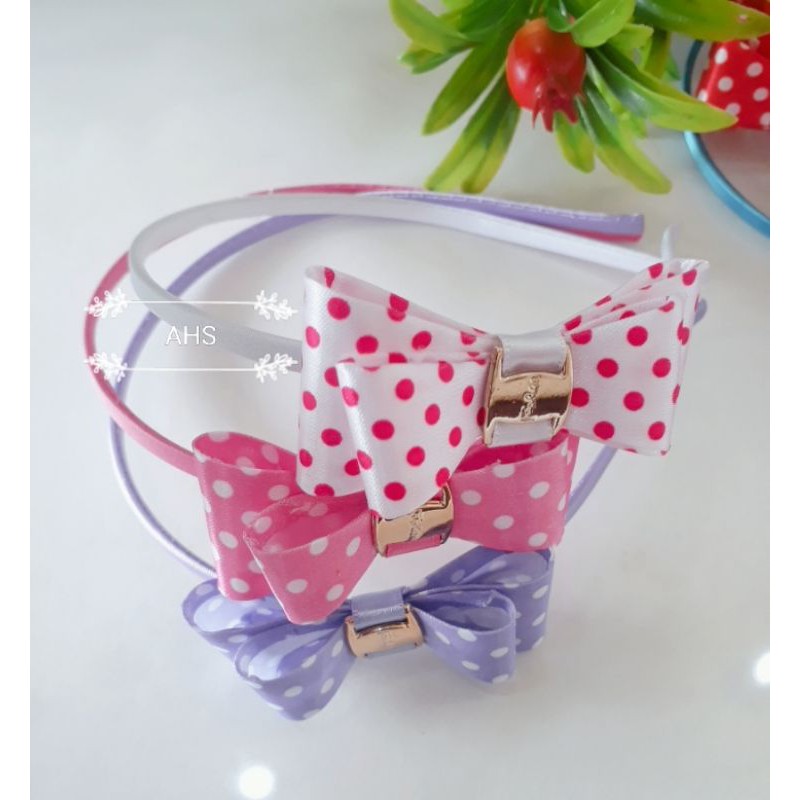 Bando pita kaku motif polkadot