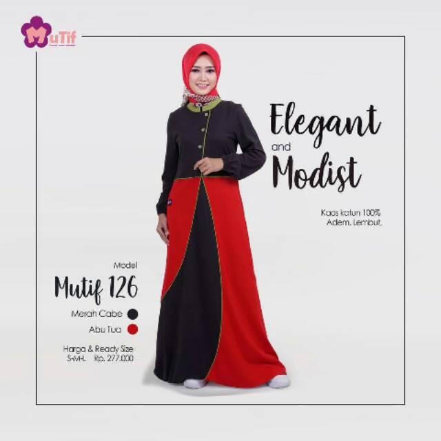 GAMIS MUTIF 126 ORI - MERAH CABE