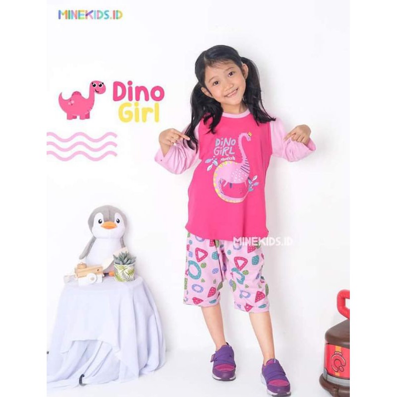 MINEKIDS Girl Reglan Set Setelan Kaos Anak Warna Pink