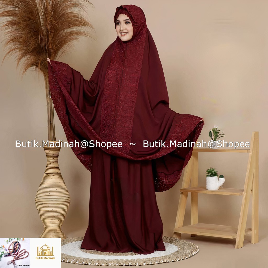 BUTIK.MADINAH MUKENA DEWASA FATIMAH FULL BORDIR KHADIJAH PASTELEENA SYAHRINI