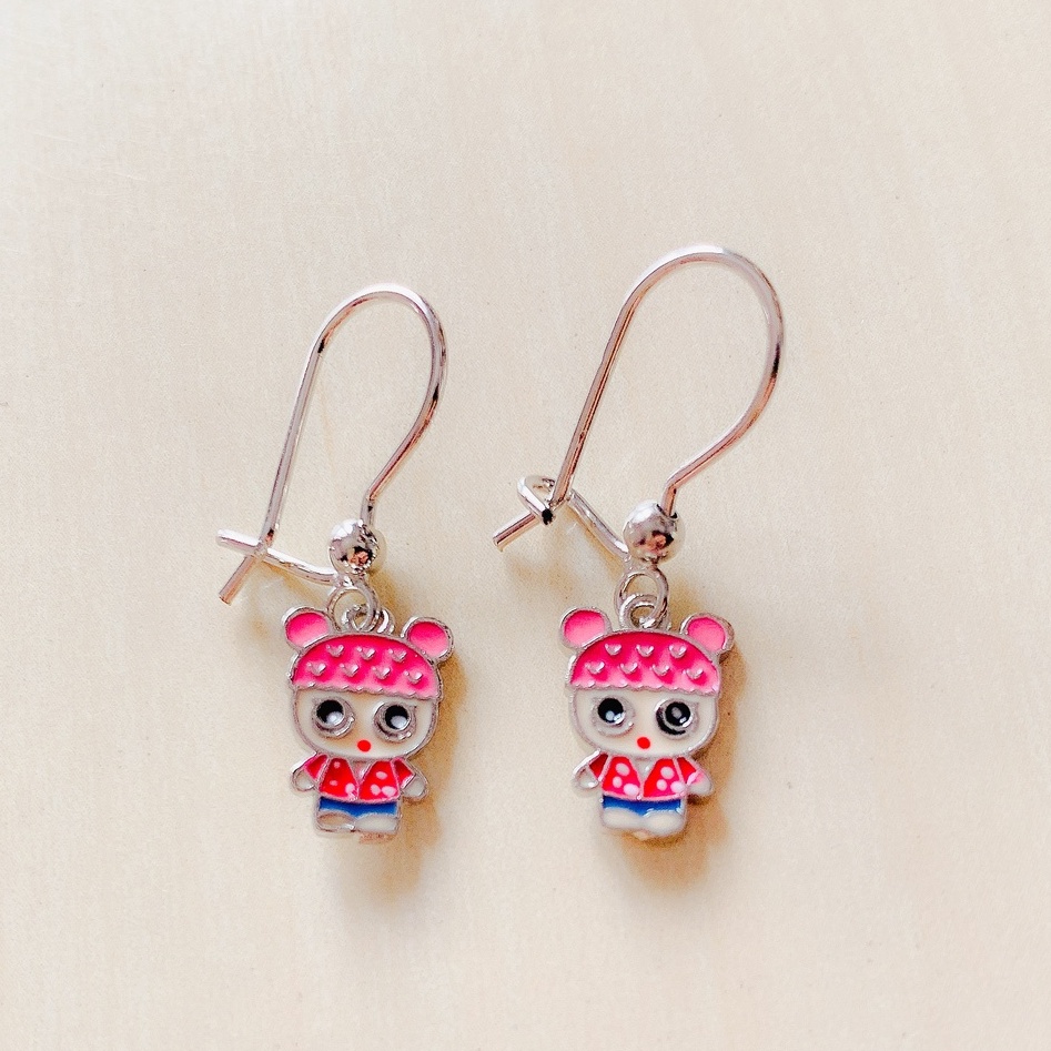 Anting Anak Putri Pink Silver Xuping