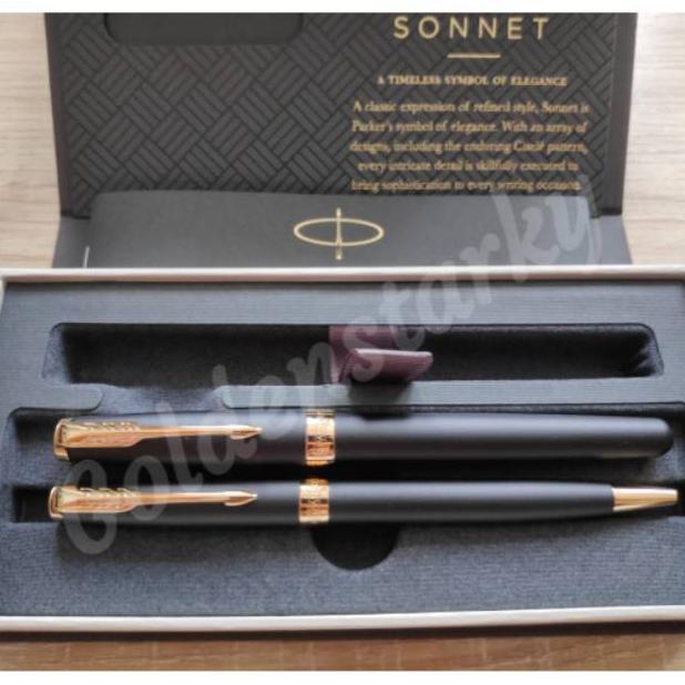 

Paket Parker Sonnet Matte Black Gt: 1Pcs Ballpoint + 1Pcs Rollerball