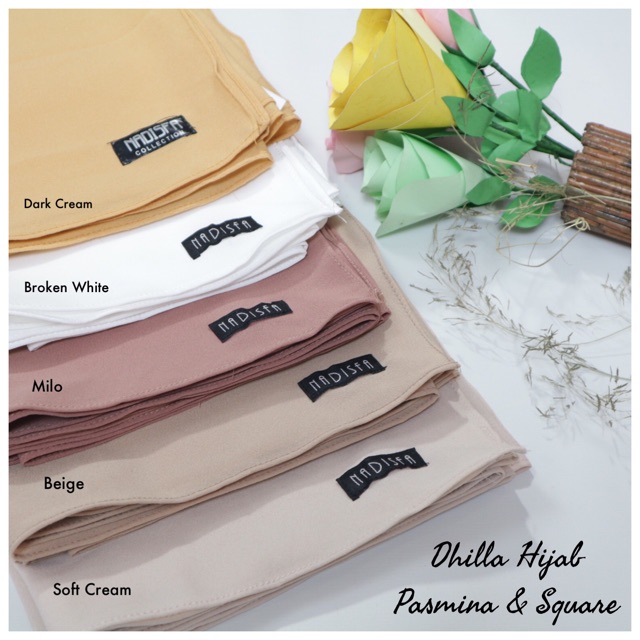 DHILLA HIJAB PASMINA AND SQUARE PASMIMA POLOS DAN SEGIEMPAT POLOS DHILLA