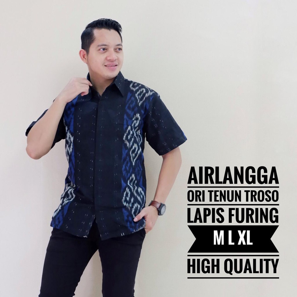 AIRLANGGA / KEMEJA BATIK PRIA / LENGAN PENDEK /13.3