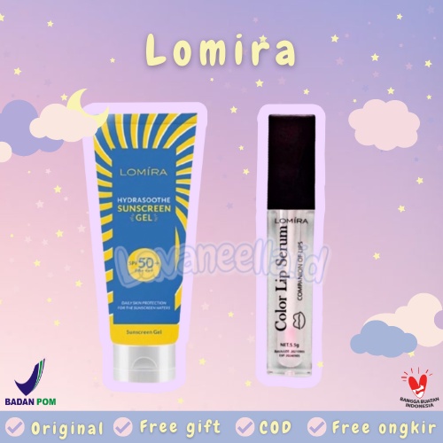 Lomira Hydrasoothe Sunscreen Gel SPF 50 PA++++ - 50ml SERUM BIBIR LOMIRA - TERDAFTAR BPOM - LOMIRA LIP SERUM SERUM BIBIR MURAH TABIR SURYA LOMIRA DUPE AZARINE LIP SERUM LOMIRA LIP OIL LOMIRA PERAWAT BIBIR