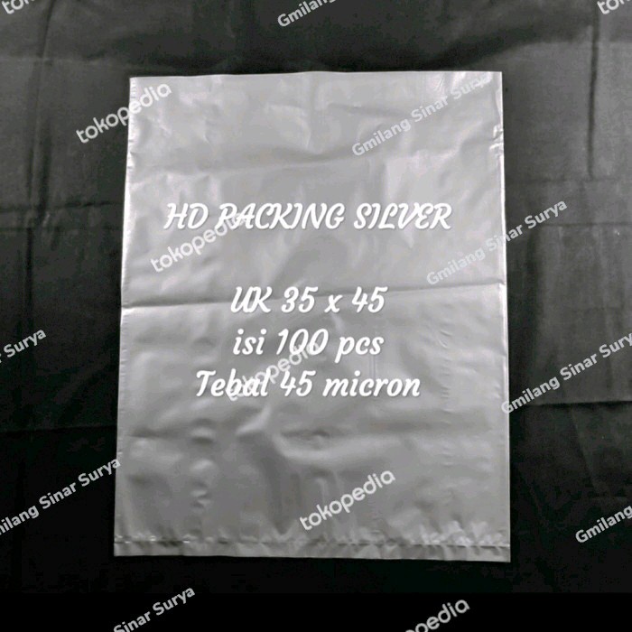 

✨ BISA COD ✨ plastik packing silver uk 35x45, HD packing, kantong bungkus paket