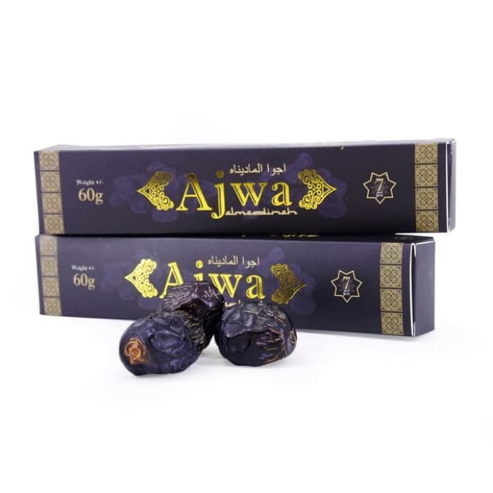 

Kurma Ajwa Al Madinah / Kurma Nabi Kemasan 60 Gram Original Saudi