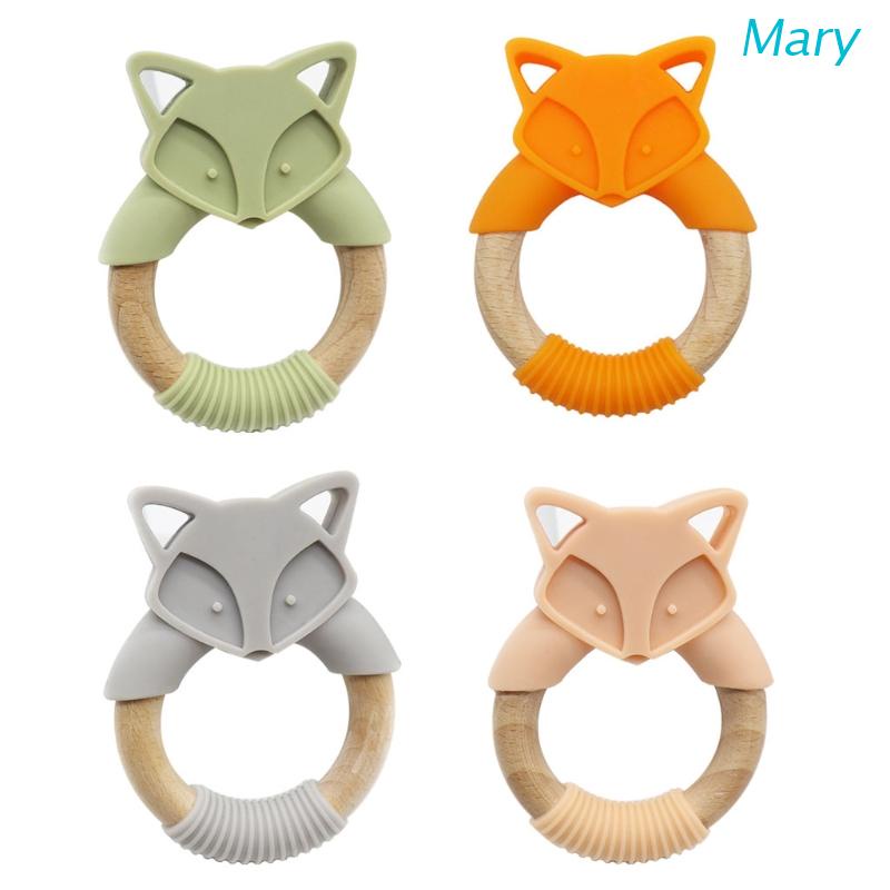 Mary Mainan Teether Bayi Bentuk Kartun Hewan Bahan Silikon Food Grade