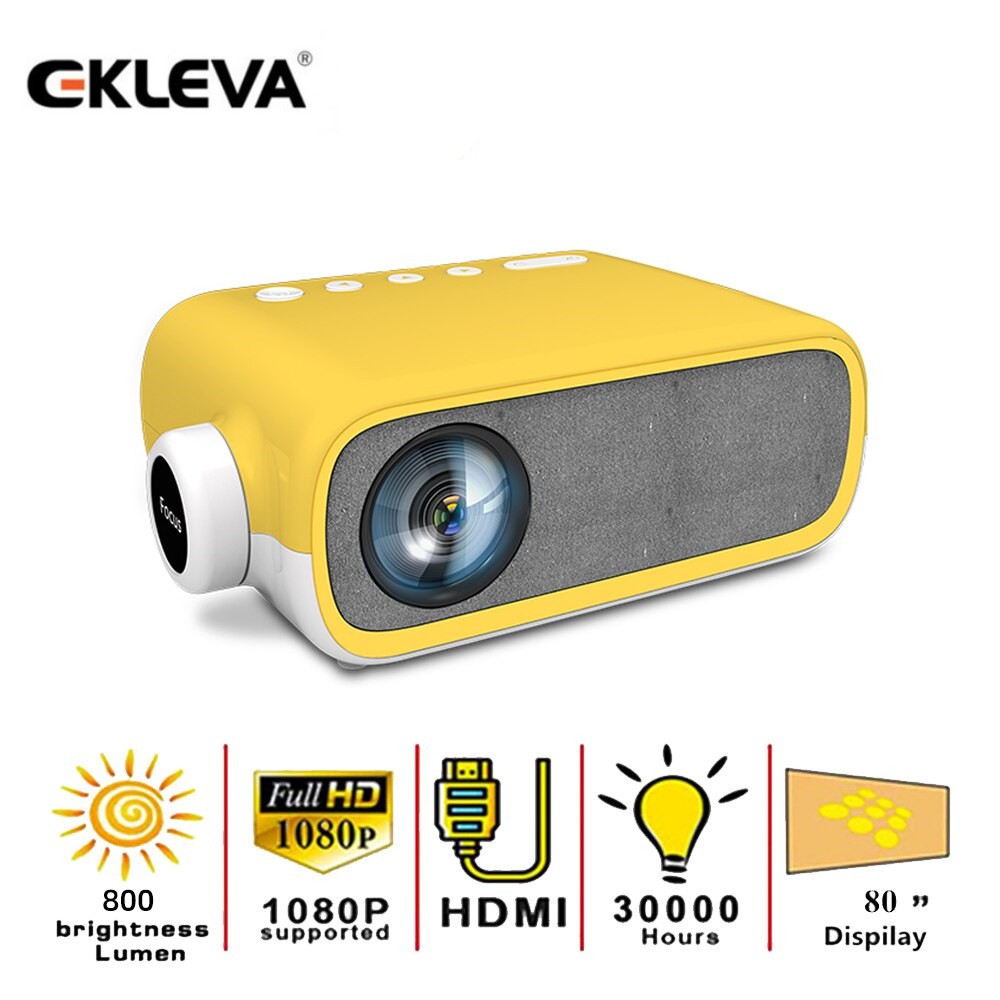 Ekleva New YG280 Mini LED Proyektor 480 * 272 Piksel Dengan Antarmuka Audio Portable Home Media Play