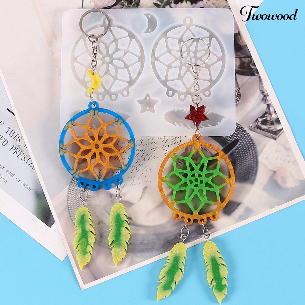 Cetakan Gantungan Kunci Bentuk Dream Catcher Bahan Silikon Untuk Dekorasi Rumah