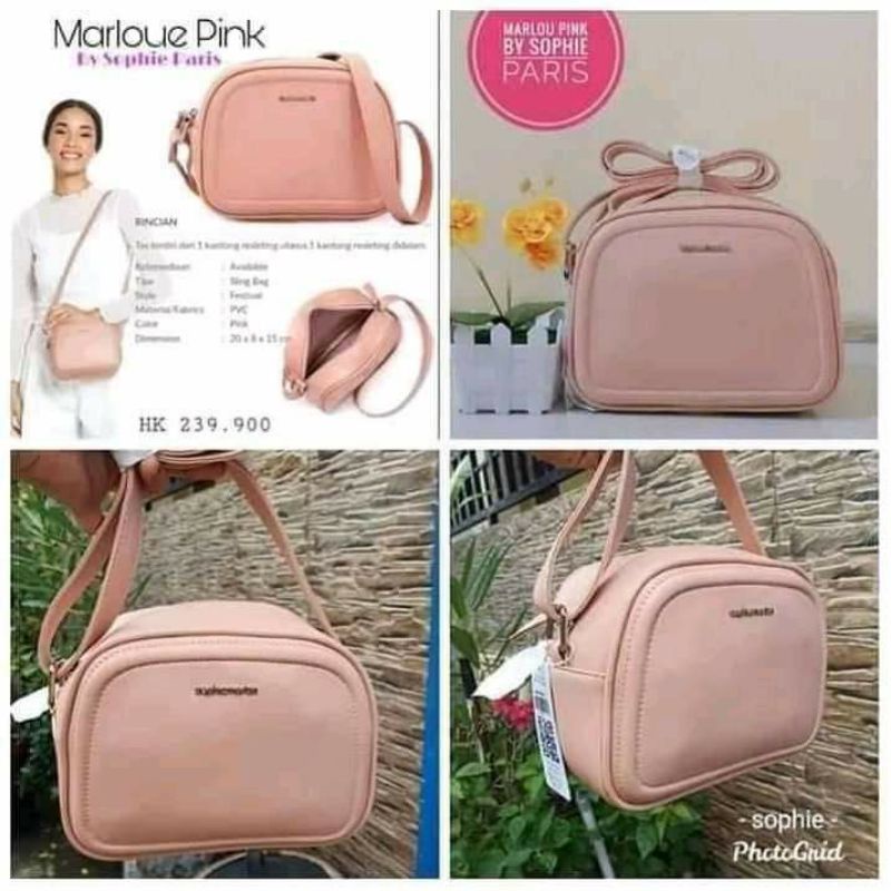 TAS SELEMPANG SOPHIE MARTIN MARLOUE PINK SOPHIE PARIS PROMO