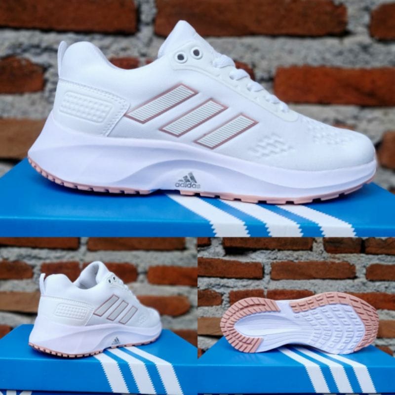 LARIS Sepatu ads zoom wanita grosir olahraga joging senam zumba erobik fitness - neo putih peach 39