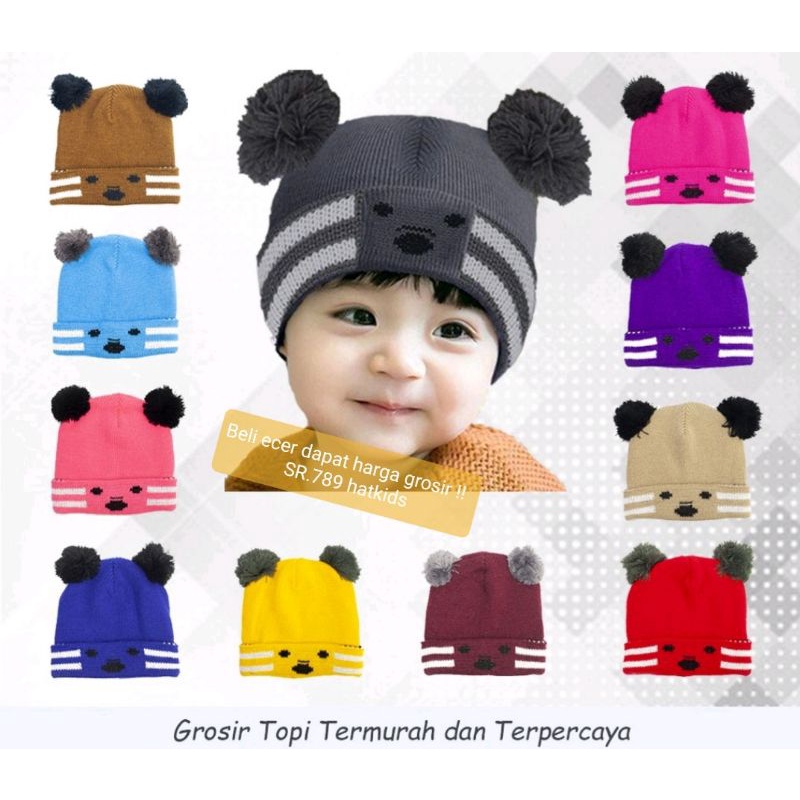 Kupluk Pompom anak Koala Karakter