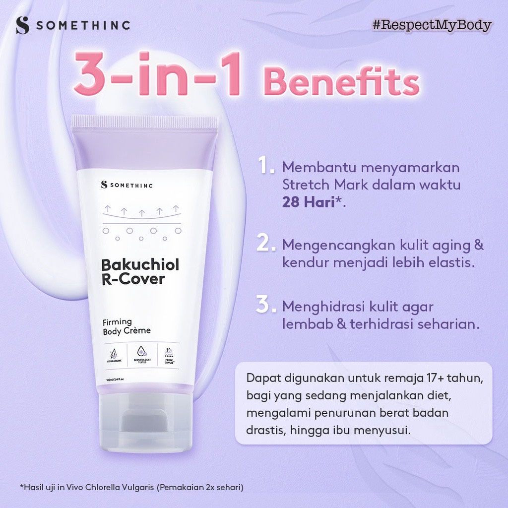 SOMETHINC Body Creme Indonesia / Skin Goals Brightening Bakuchiol R-Cover Firming / Body Care Skincare Make Up Cleanser Essence Toner Serum Eye Cream Gel Sunscreen Mask Lotion Oil Bust / Cushion Loose Powder Lipstick Lip Tint Gloss Sugar Wax / Paket Set