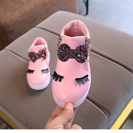 LED2-Sepatu Lampu Sneaker Anak Perempuan Mata Import