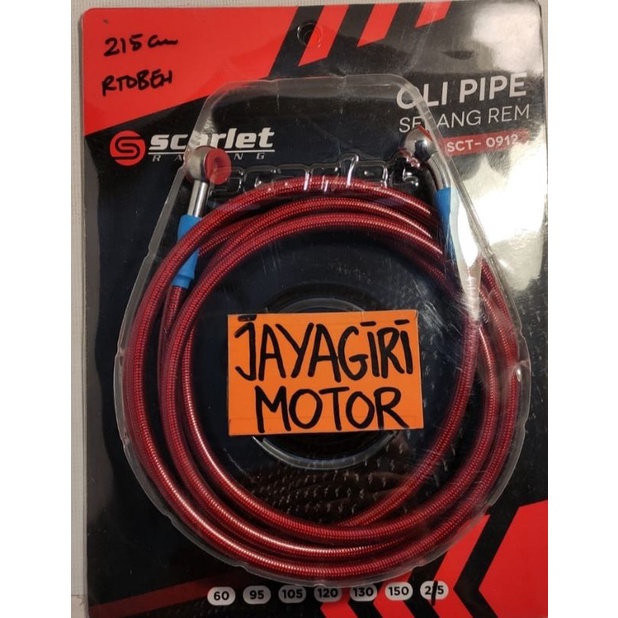 Selang Rem 150cm 215cm Scarlet Universal Master Cakram Slang Depan Belakang Serat Kabel Brake Disk K