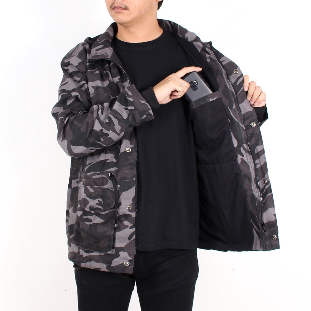 Jaket Parka Army / Jaket Loreng Kanvas Premium / Jaket Kanvas Pria / Jaket Loreng