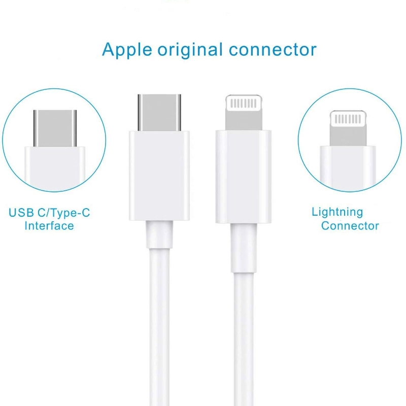 Kabel Pengisian Cepat /USB C ke / 18W 3A /Kabel Data untuk iPhone 11 Pro XS Max 8 Plus