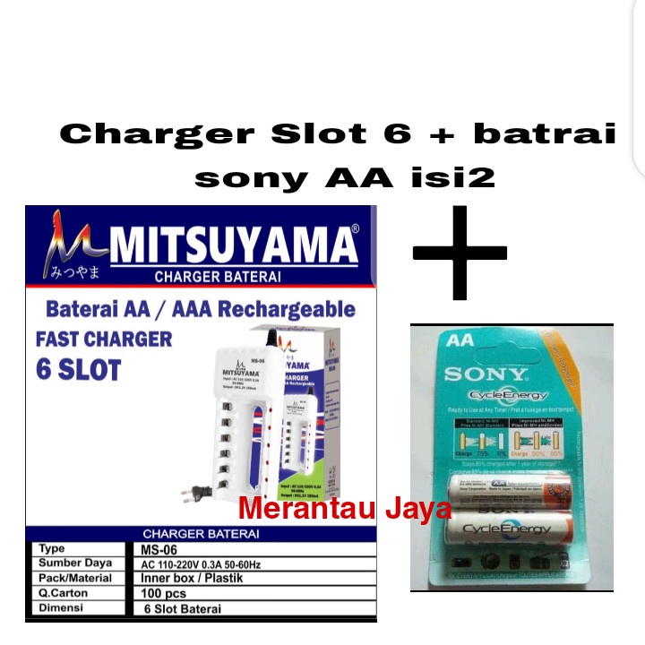 Bisa Cod!!! Charger Batrei AA/AAA Rechargeable 6 Slot Fast Charger MS-06