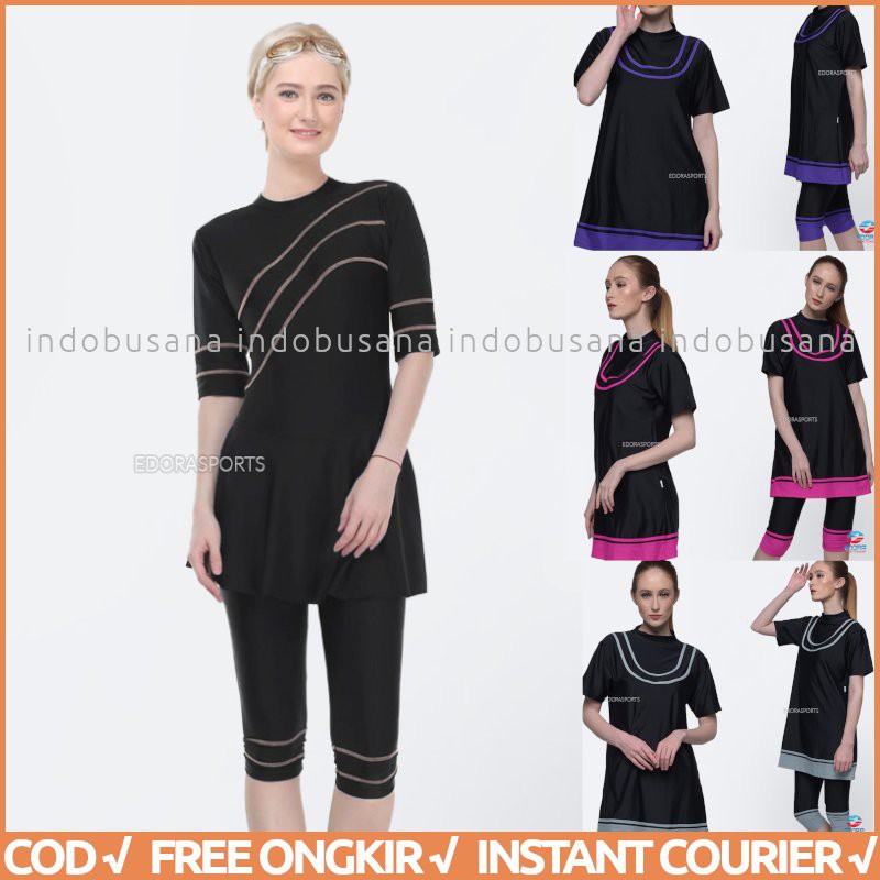 Baju Renang Wanita Semi Cover ESC Model SLIM FIT EDORA