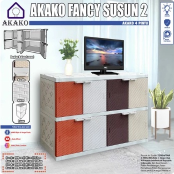 Lemari Plastik/buvet tv plastik/rak plastik Fancy Akako 2 susun