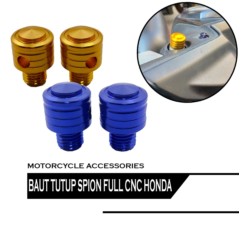 BAUT TUTUP SPION FULL CNC SPION KERUCUT VARIASI  UNTUK MOTOR HONDA FB MOTOR UNIVERSAL