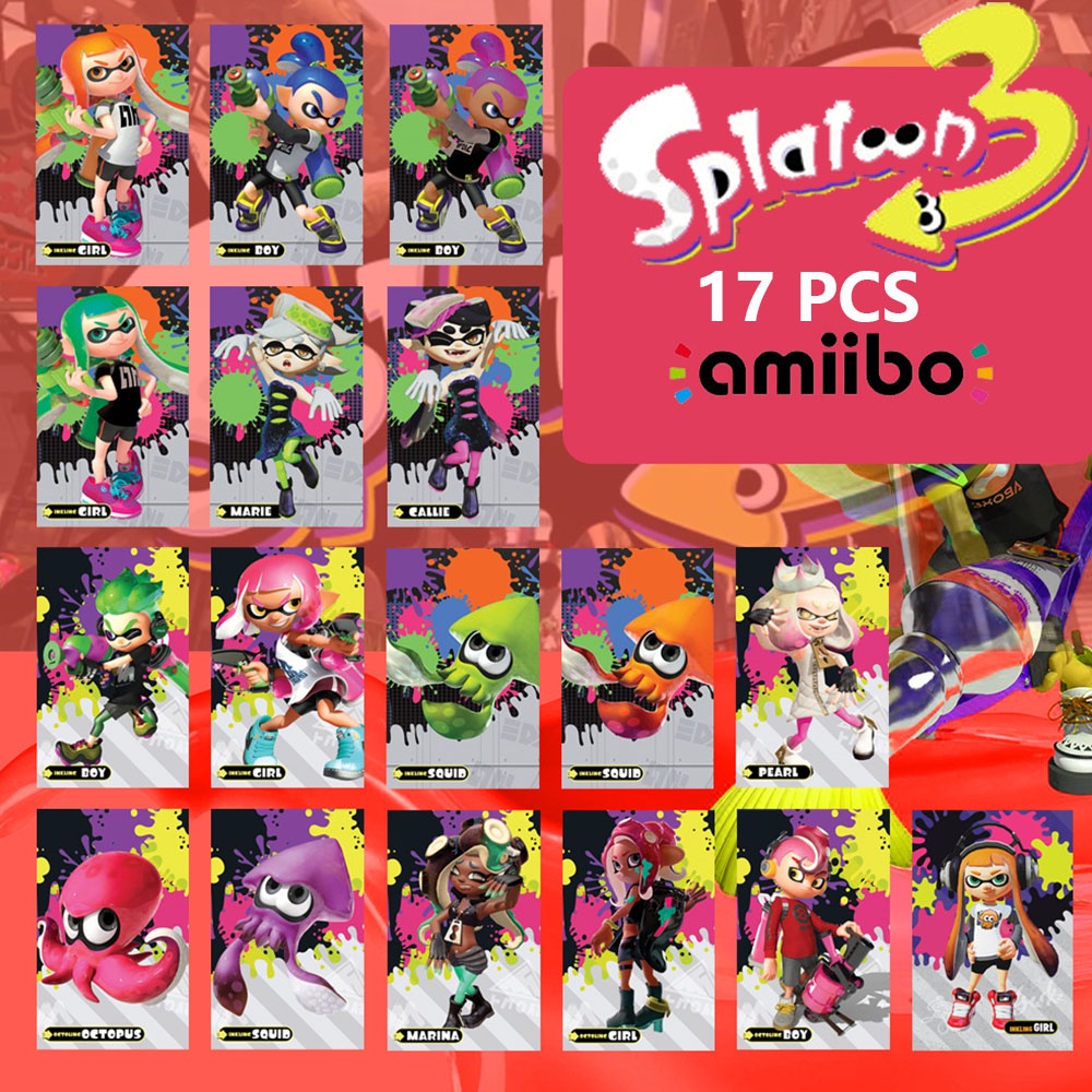 17pcs Kartu Game Splatoon 3 Amiibo Untuk Nintendo Switch Platoon 3