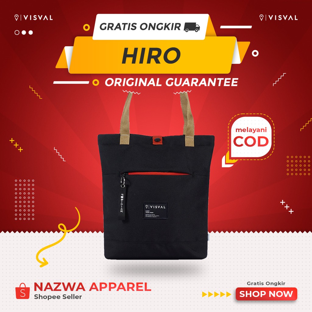 TAS TOTE  BAG VISVAL HIRO BLACK