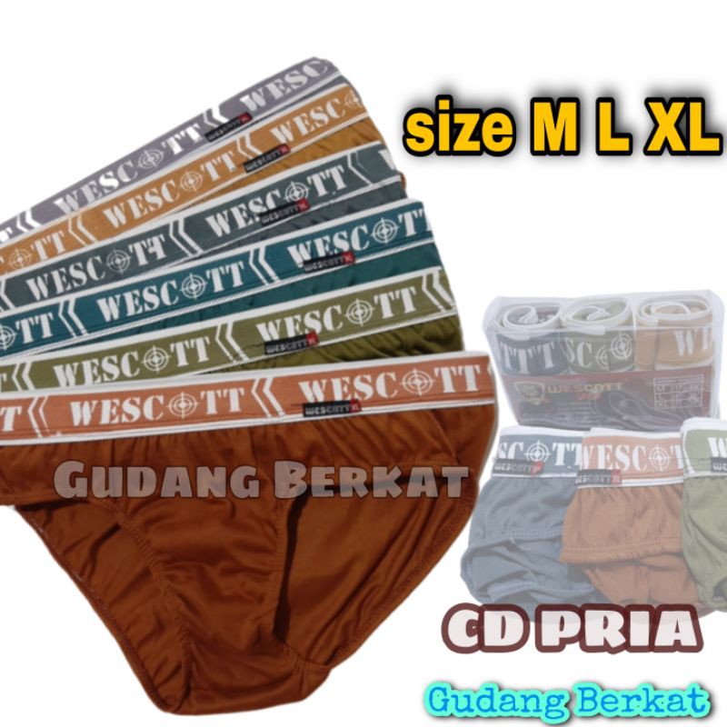 3 PCS CELANA DALAM PRIA DEWASA / CD Wescott Saga / CD Boxer Wescott Saga Gudang Berkat