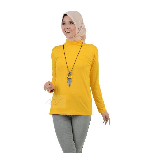 Manset Kaos Wanita TurtleNeck Lengan Panjang | Inner Katun Premium