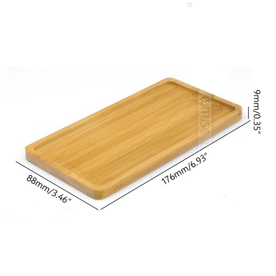 Alas Tatakan Pot Tanaman Minimalism Bamboo Tray Persegi Panjang EQF301