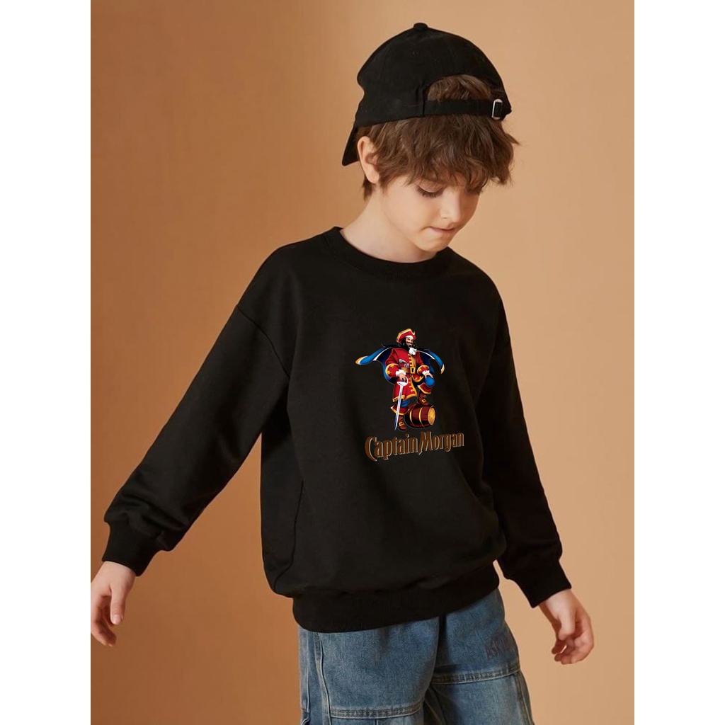 sweater anak warna hitam usia 7 8 9 10 11 12 tahun / jaket switer crewneck anak laki laki perempuan best seller terbaru