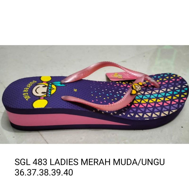 Sandal Jepit Wedges SURFER GIRL - Sandal Surfer Girl - SGL 483 - Size 25-40 - Sandal Jepit Wedges Wa