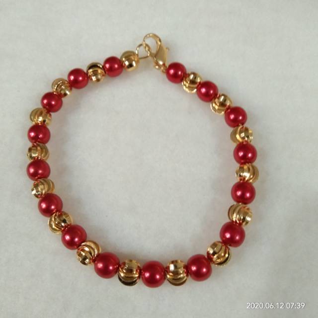 XUPING GELANG MUTIARA MERAH DEWASA