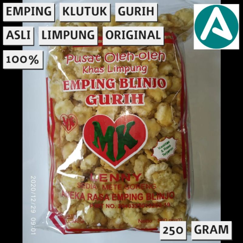 

Emping Kletuk Mlinjo Original/Gurih Merk "MK" 250 gram Khas Limpung Batang