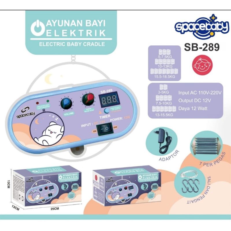 Spacebaby mesin ayunan bayi otomatis SB-289