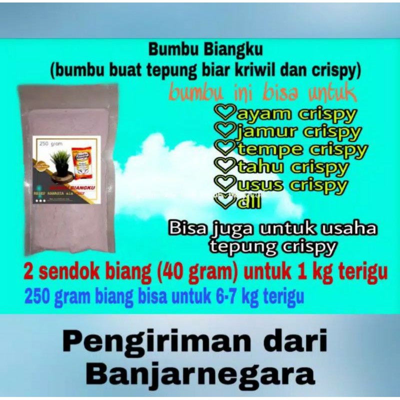 

Paket Biangku 250 gr dan Marinasiku 250 gr untuk aneka makanan crispy dan friedchicken.