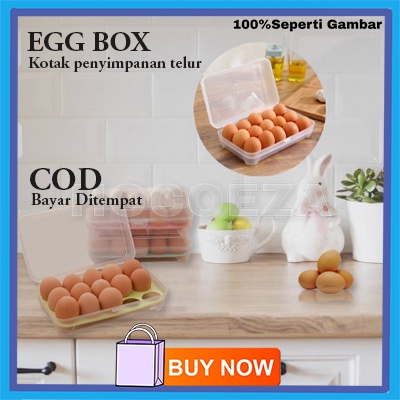 KOTAK TEMPAT SIMPAN MENYIMPAN PENYIMPANAN TELUR EGG BOX ORGANIZER 15 LUBANG PRAKTIS DAN RAPI VA240