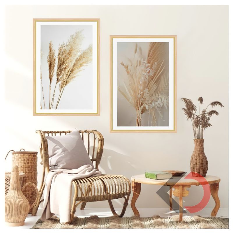 Hiasan dinding bunga kering 40x60 bunga kering406 Walldecor jumbo Premium ruang tamu kamar tidur paj