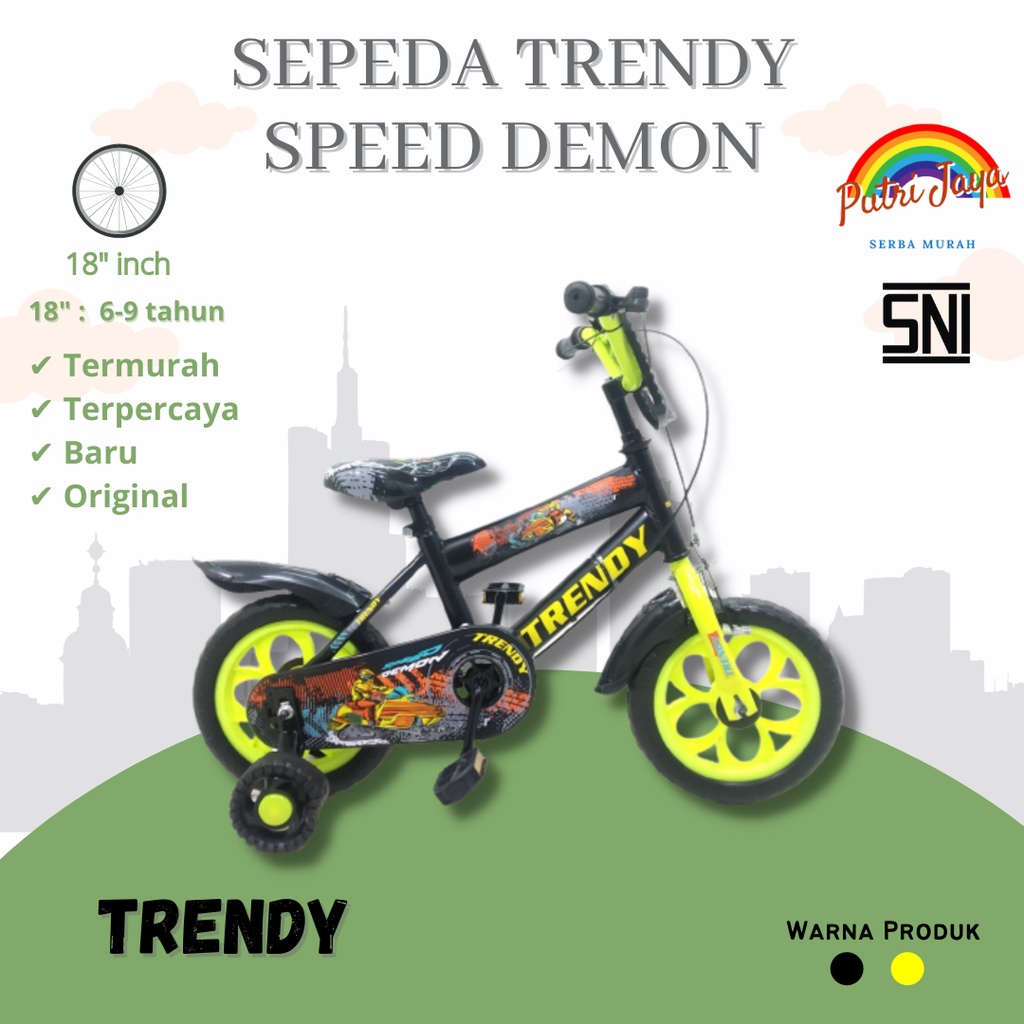 Sepeda Anak Roda Empat BMX 12 inch Trendy Speed Demon