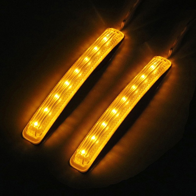 2pcs Lampu LED 9smd 12v Warna Amber Untuk Kaca Spion Mobil